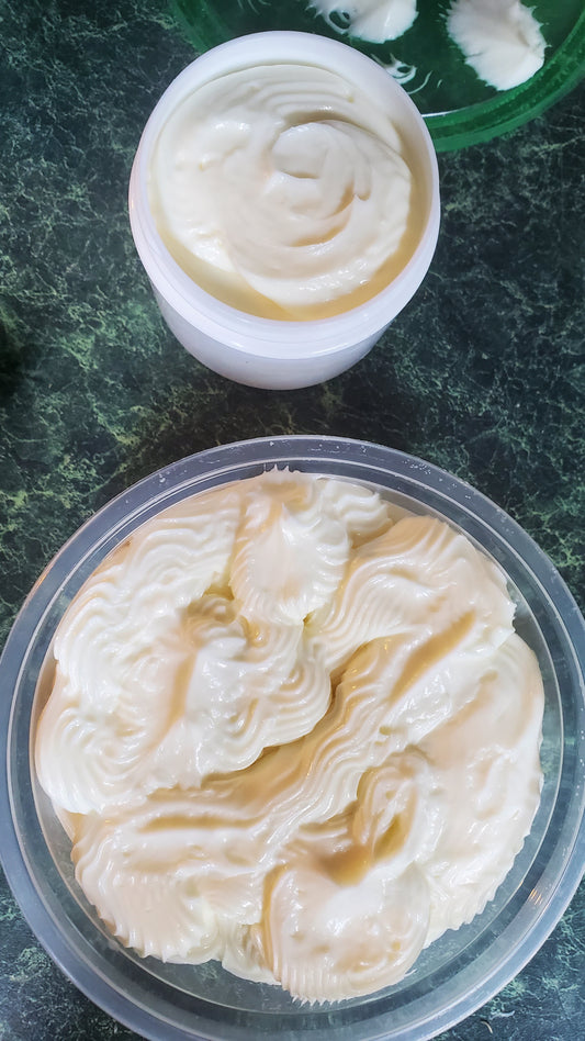 Creamy coconut scented Quadruple butter body cream 8oz